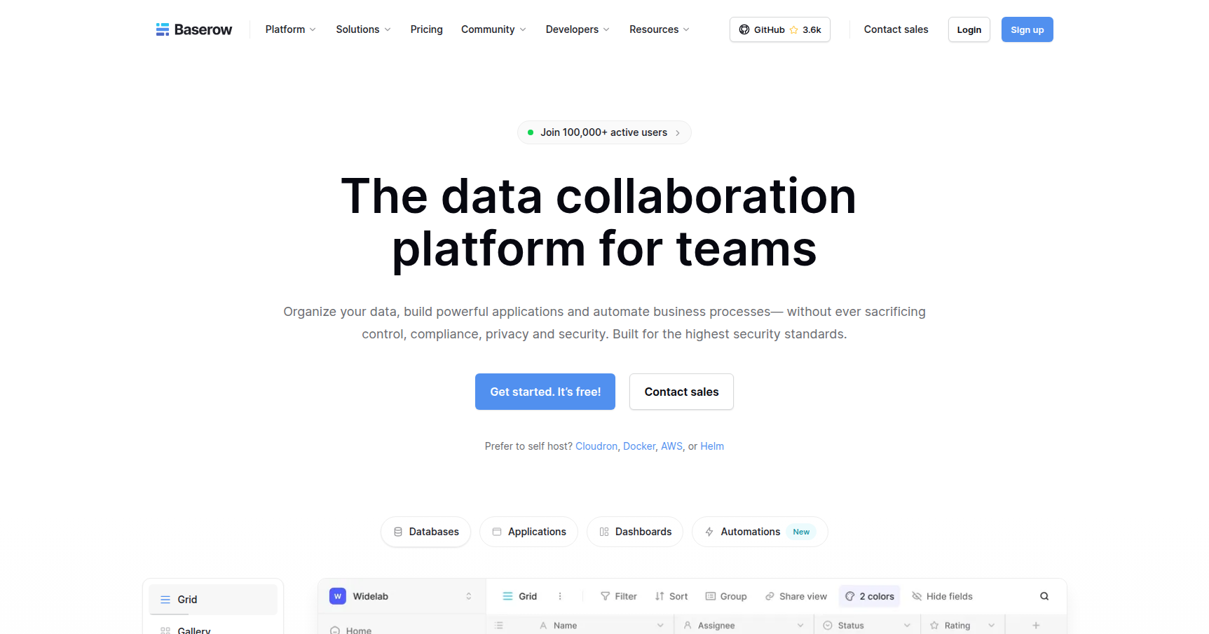 Baserow Screenshot 1